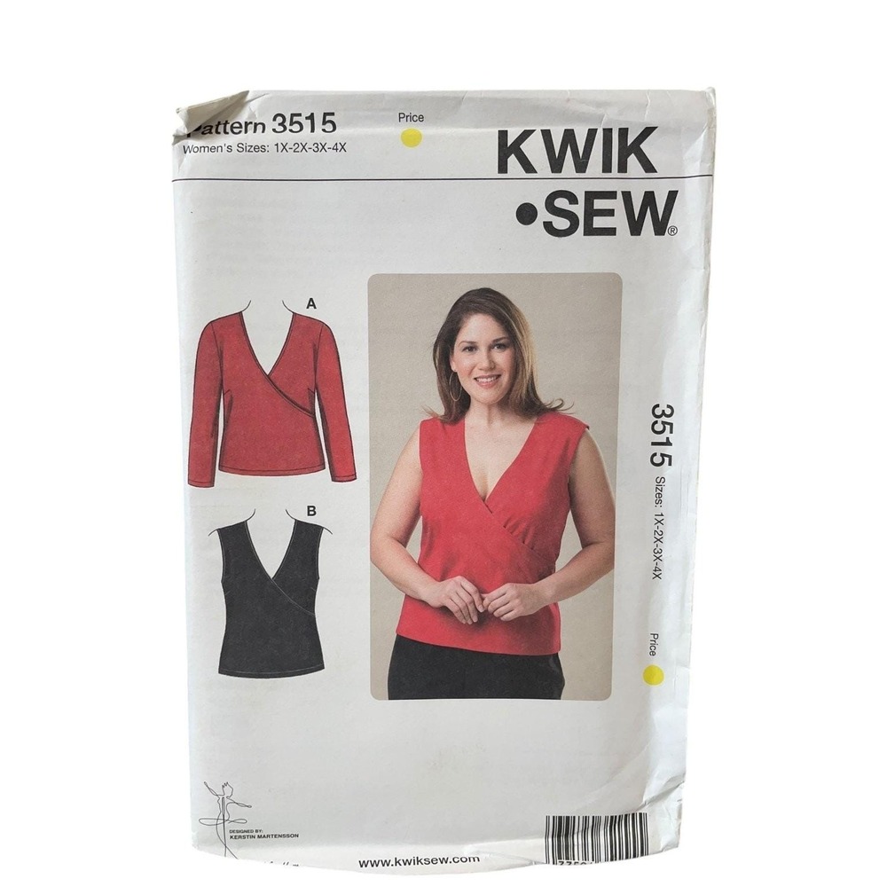 Kwik Sew 3515 Women's Plus Size Tops 1X-4X Stretch Knit Pattern UNCUT FF